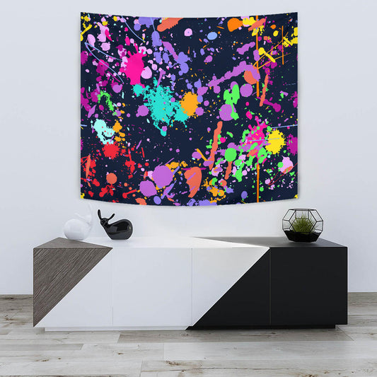 Colorful Paint Drip Abstract Art Wall Tapestry