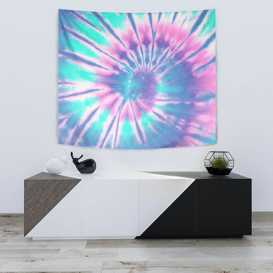 Pink & Blue Tie Dye Wall Tapestry