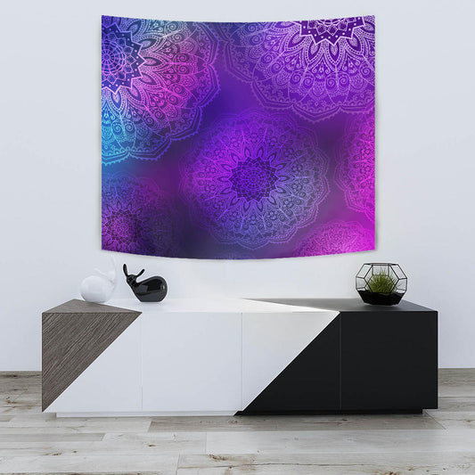 Purple Mandalas Wall Tapestry