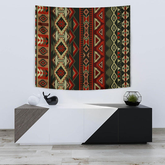 Red & Brown Boho Aztec Wall Tapestry