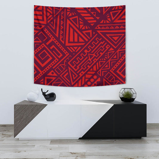 Red Tribal Polynesian Wall Tapestry