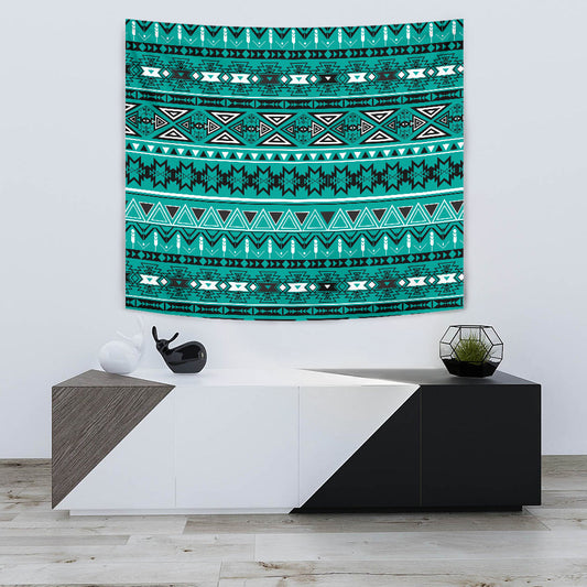 Teal Geen Boho Aztec Wall Tapestry