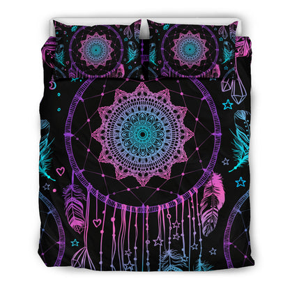 Pink Purple Dream Catcher Printed Bedding Set