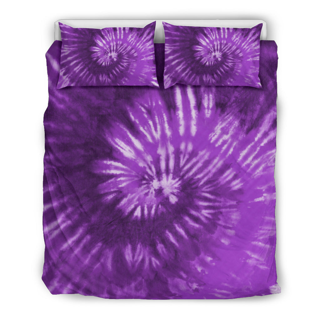 Purple Tie Dye Printed Bedding Set