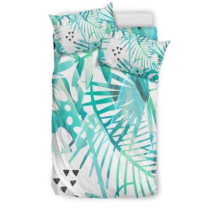 Light Green Teal Teal Plants Bedding Set