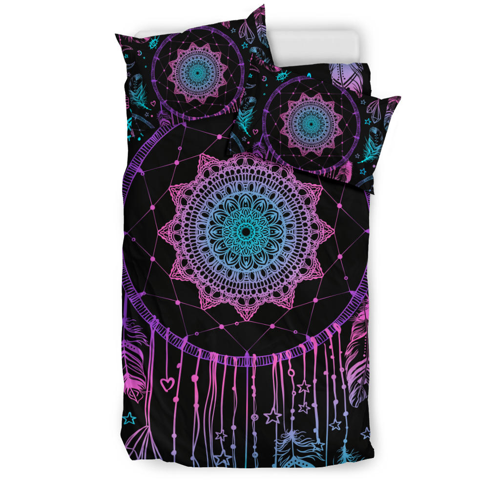 Pink Purple Dream Catcher Printed Bedding Set