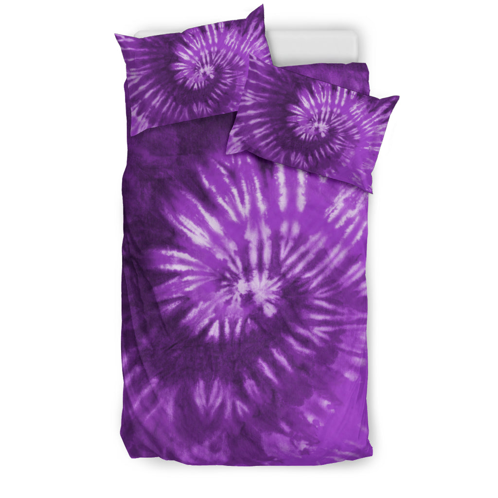 Purple Tie Dye Printed Bedding Set