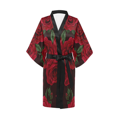 Red Roses Kimono Robe