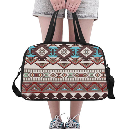 Brown Boho Chic Aztec Fitness Bag Fitness