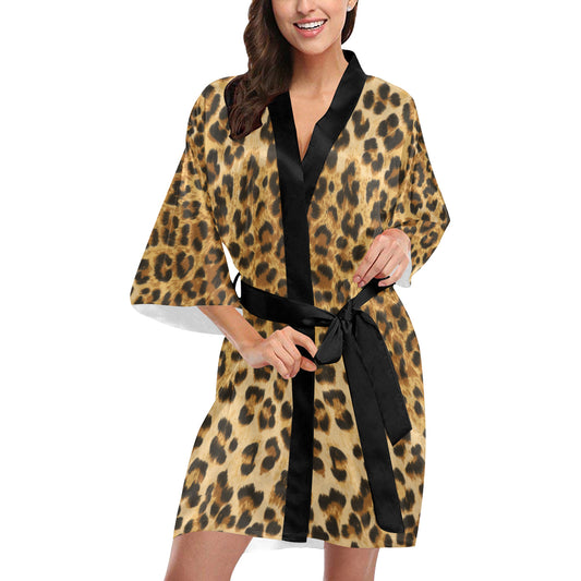 Leopard Print Kimono Robe