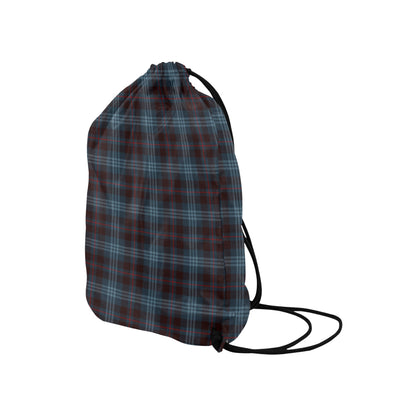 Blue Plaid Drawstring Bag