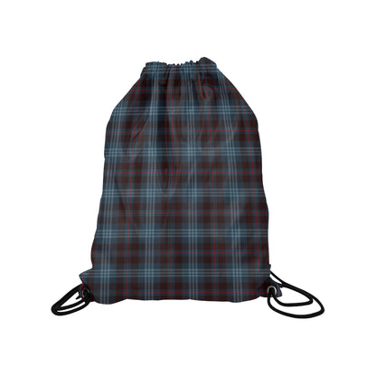 Blue Plaid Drawstring Bag