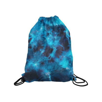 Blue Tie Dye Grunge Drawstring Bag