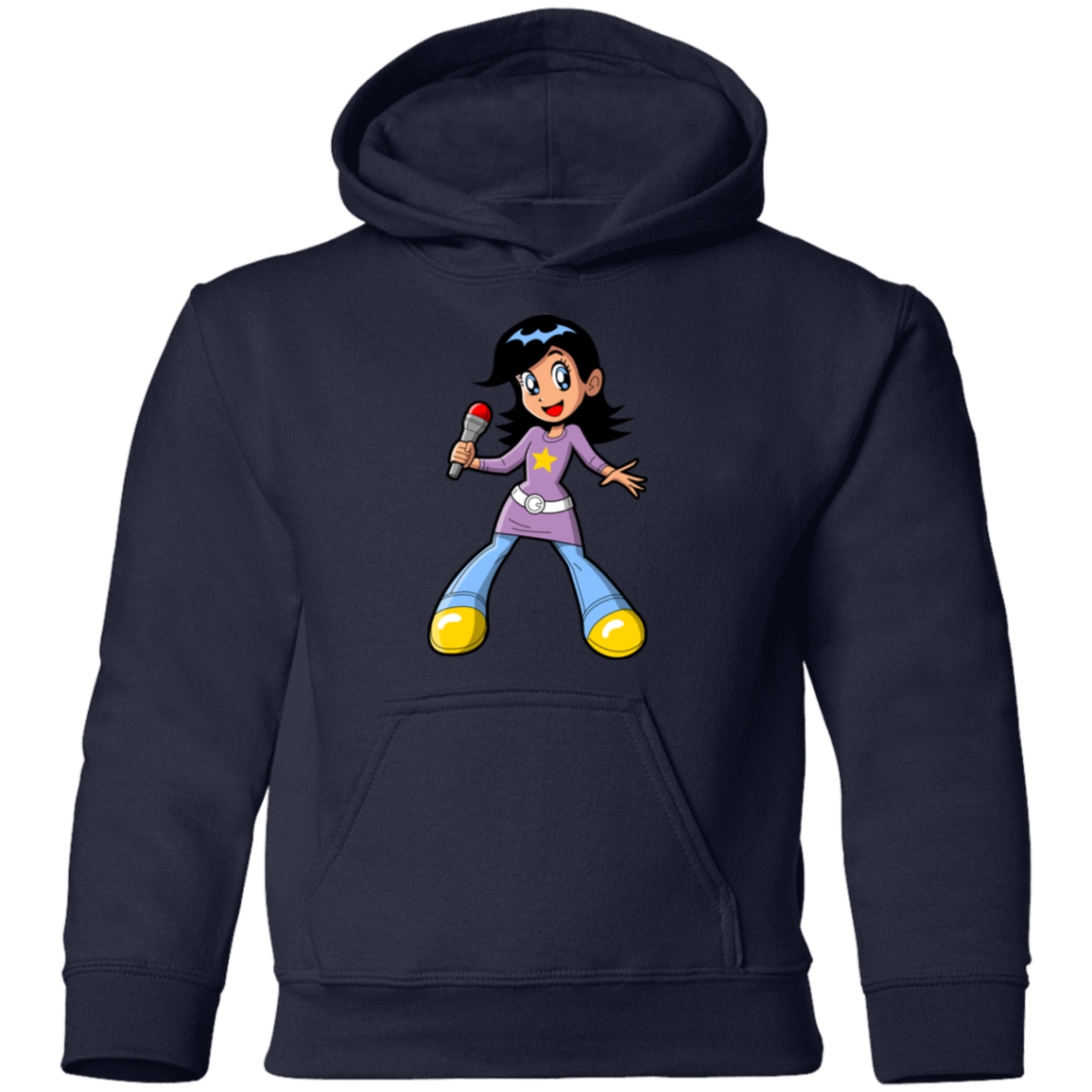 Singing Girl Cartoon Kids Hoodie