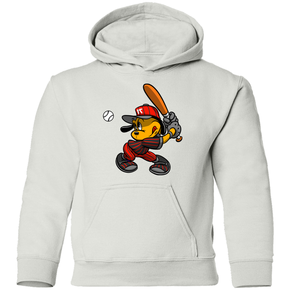 Baseball Dog Cartoon Kids Hoodie