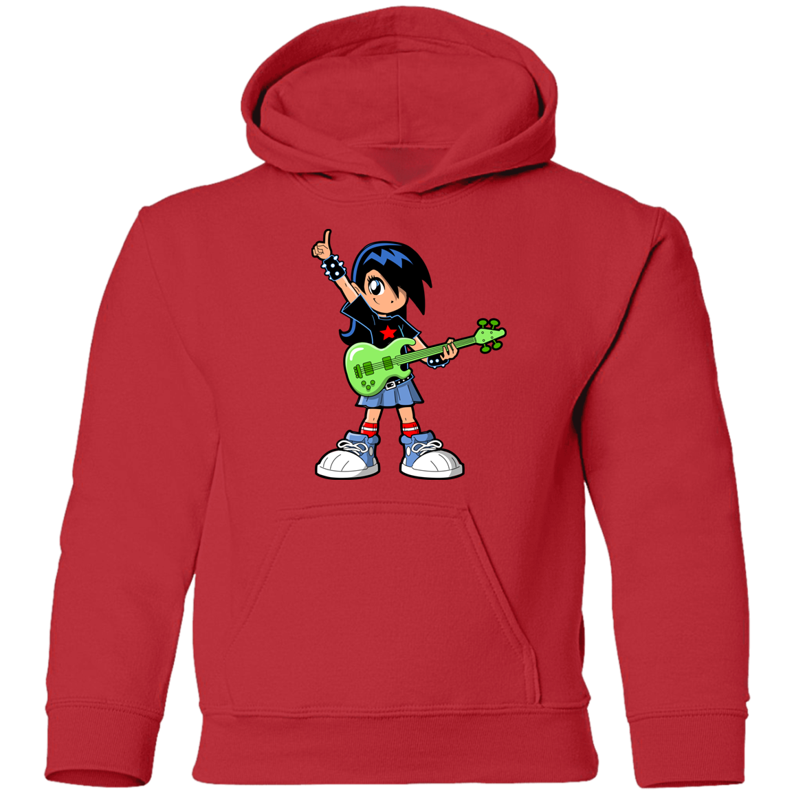 Guitar Girl Cartoon Kids Hoodie