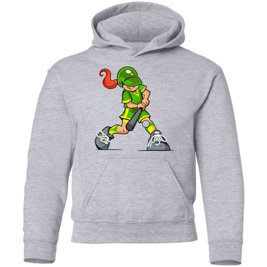 Softball Cartoon Girl Kids Hoodie