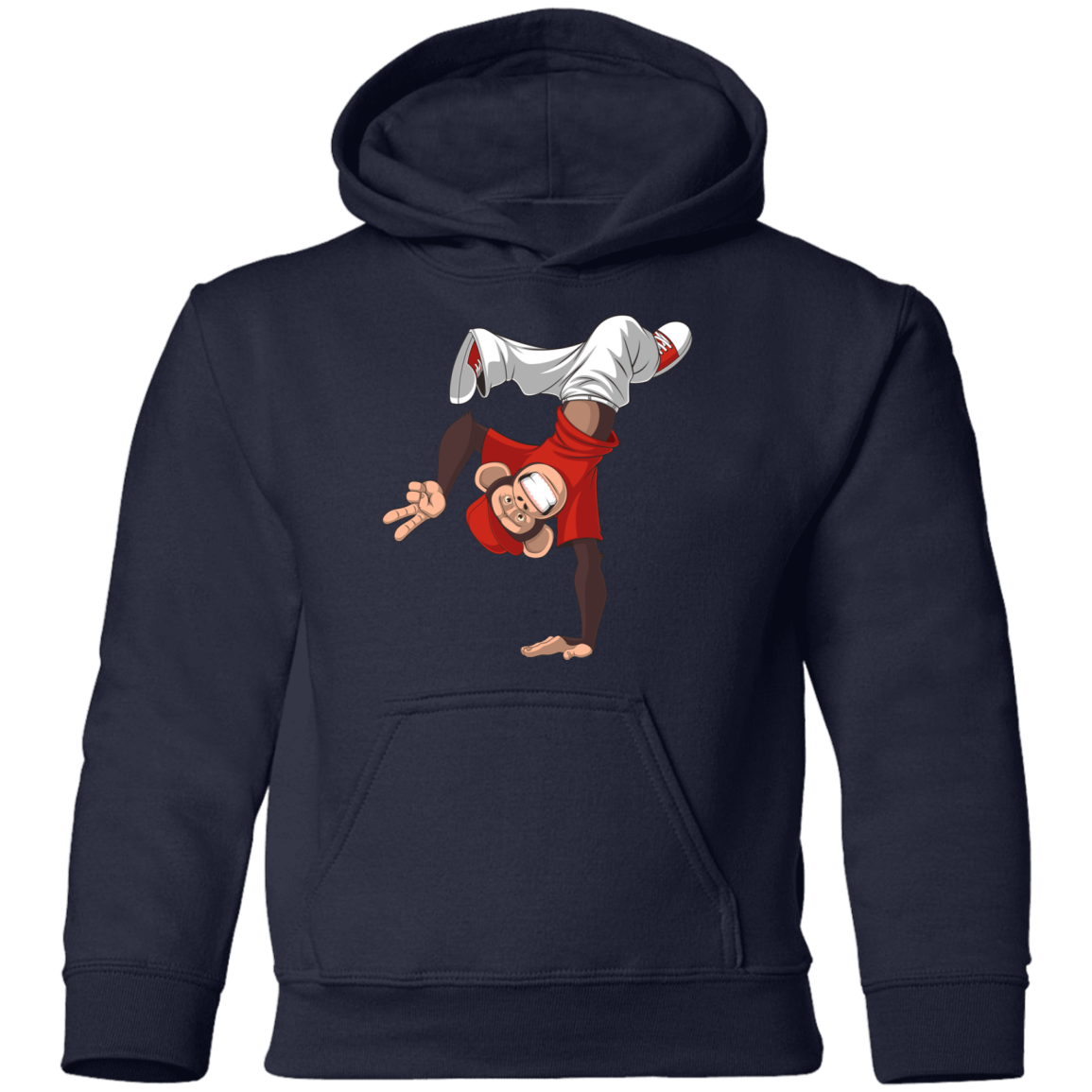 Monkey Hand Stand Kids Hoodie