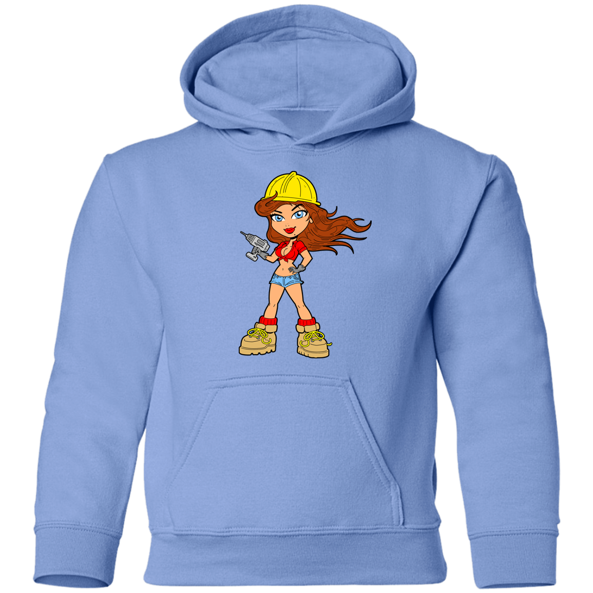 Construction Girl Cartoon Kids Hoodie