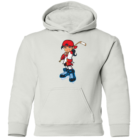 Hockey Girl Cartoon Kids Hoodie