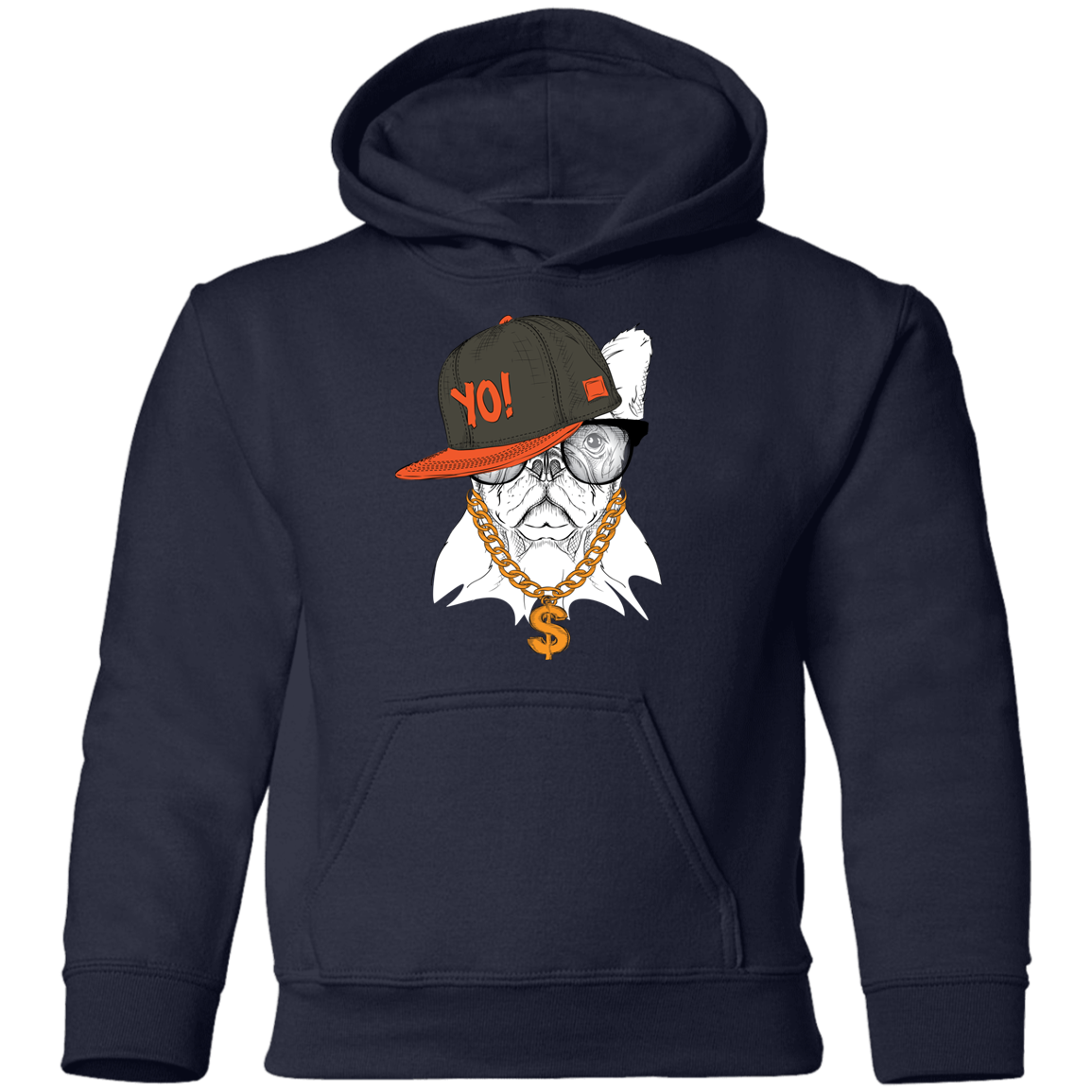 Hip Hop French Bulldog Kids Hoodie