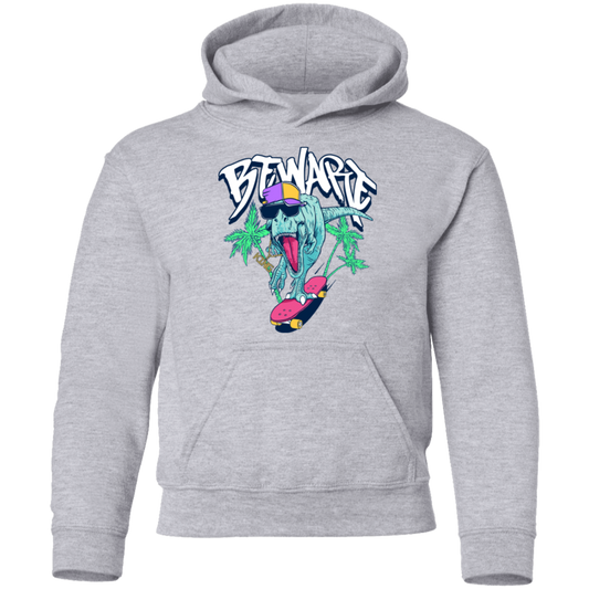 Beware Dinosaur Skater Kids Hoodie