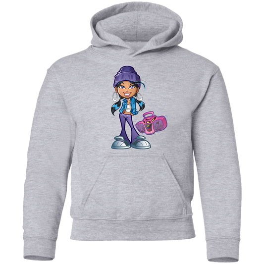Cartoon Girl Boombox Kids Hoodie