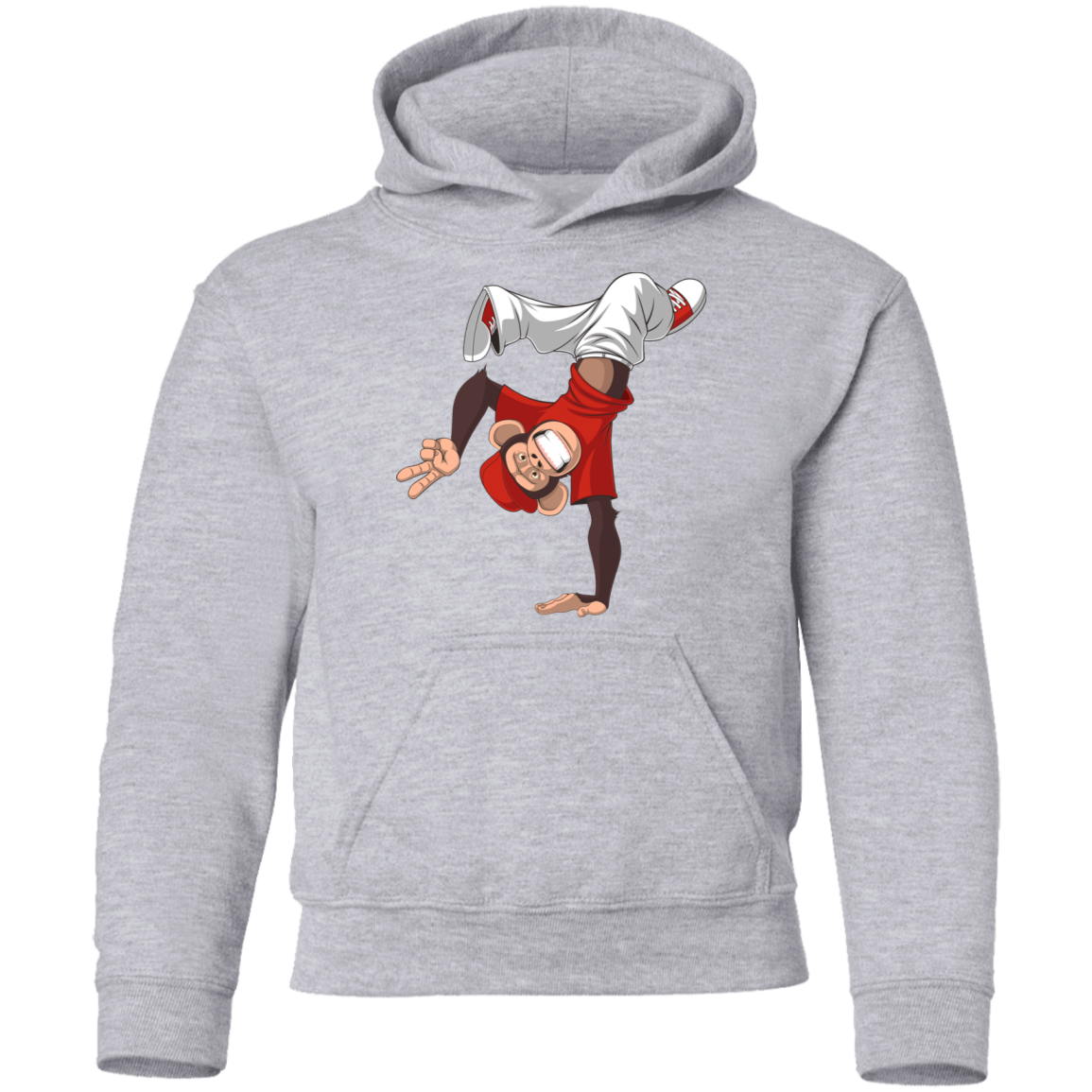 Monkey Hand Stand Kids Hoodie