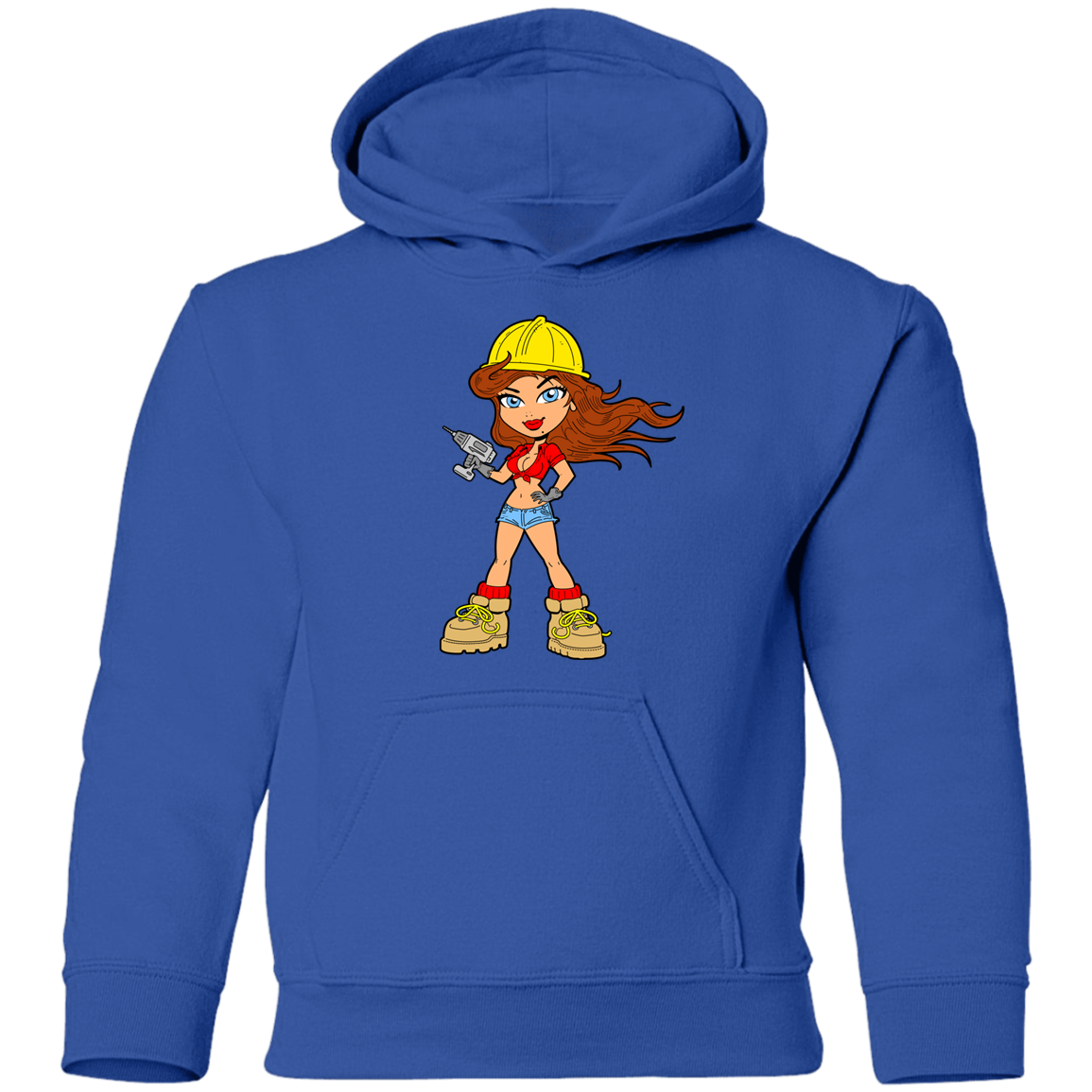 Construction Girl Cartoon Kids Hoodie