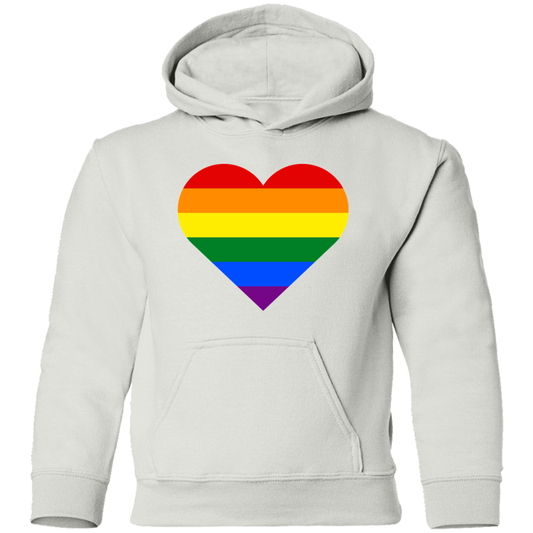 Rainbow Stripes Heart Kids Hoodie