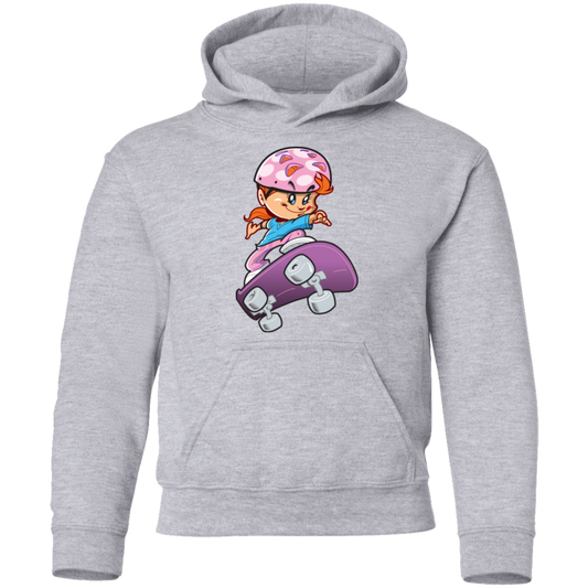 Skater Girl Cartoon Kids Hoodie