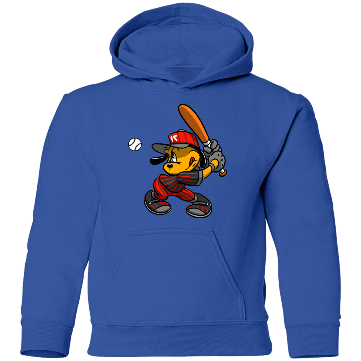 Baseball Dog Cartoon Kids Hoodie