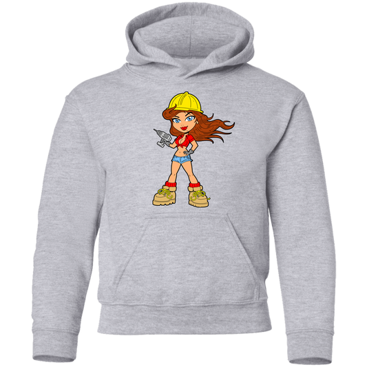 Construction Girl Cartoon Kids Hoodie