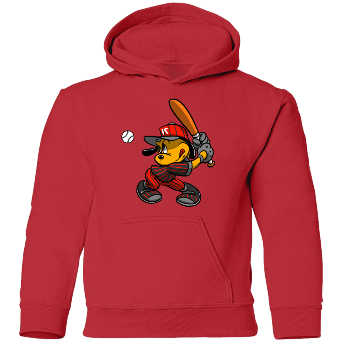 Baseball Dog Cartoon Kids Hoodie