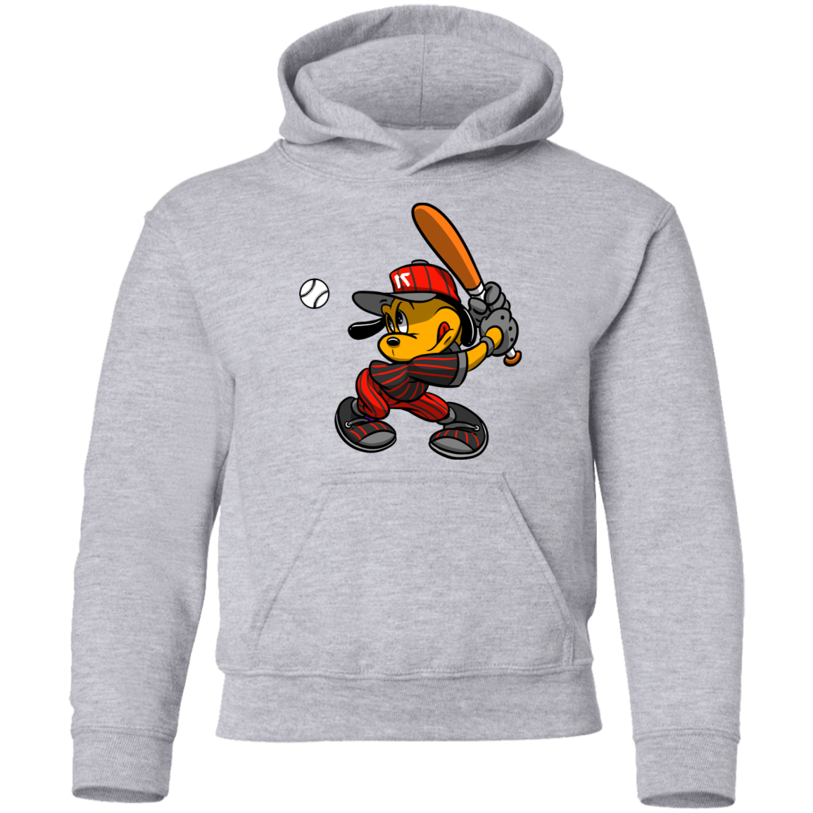 Baseball Dog Cartoon Kids Hoodie