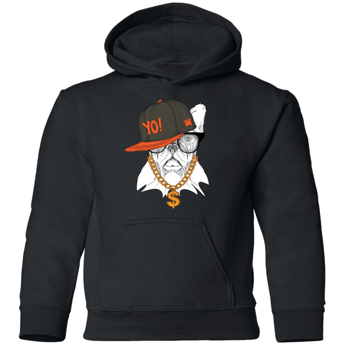 Hip Hop French Bulldog Kids Hoodie