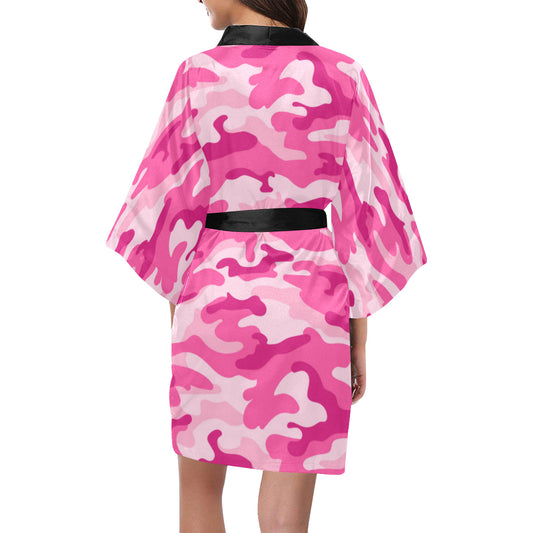 Pink Camouflage Kimono Robe