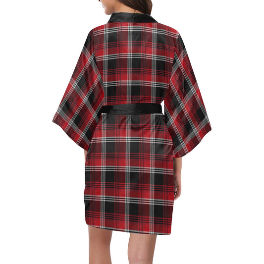 Red Plaid Kimono Robe
