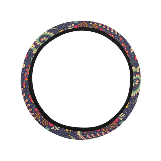 Colorful Floral Decor Steering Wheel Cover