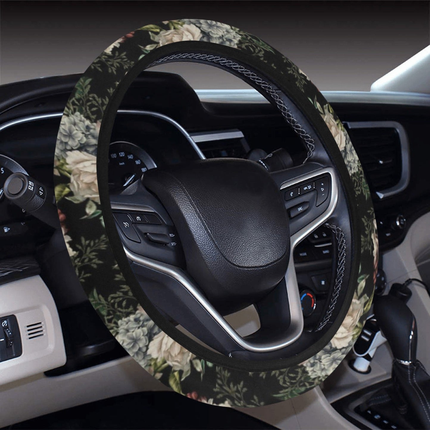 Floral Pattern Steering Wheel Cover