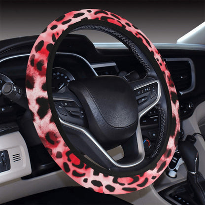 Pink Leopard Print Steering Wheel Cover