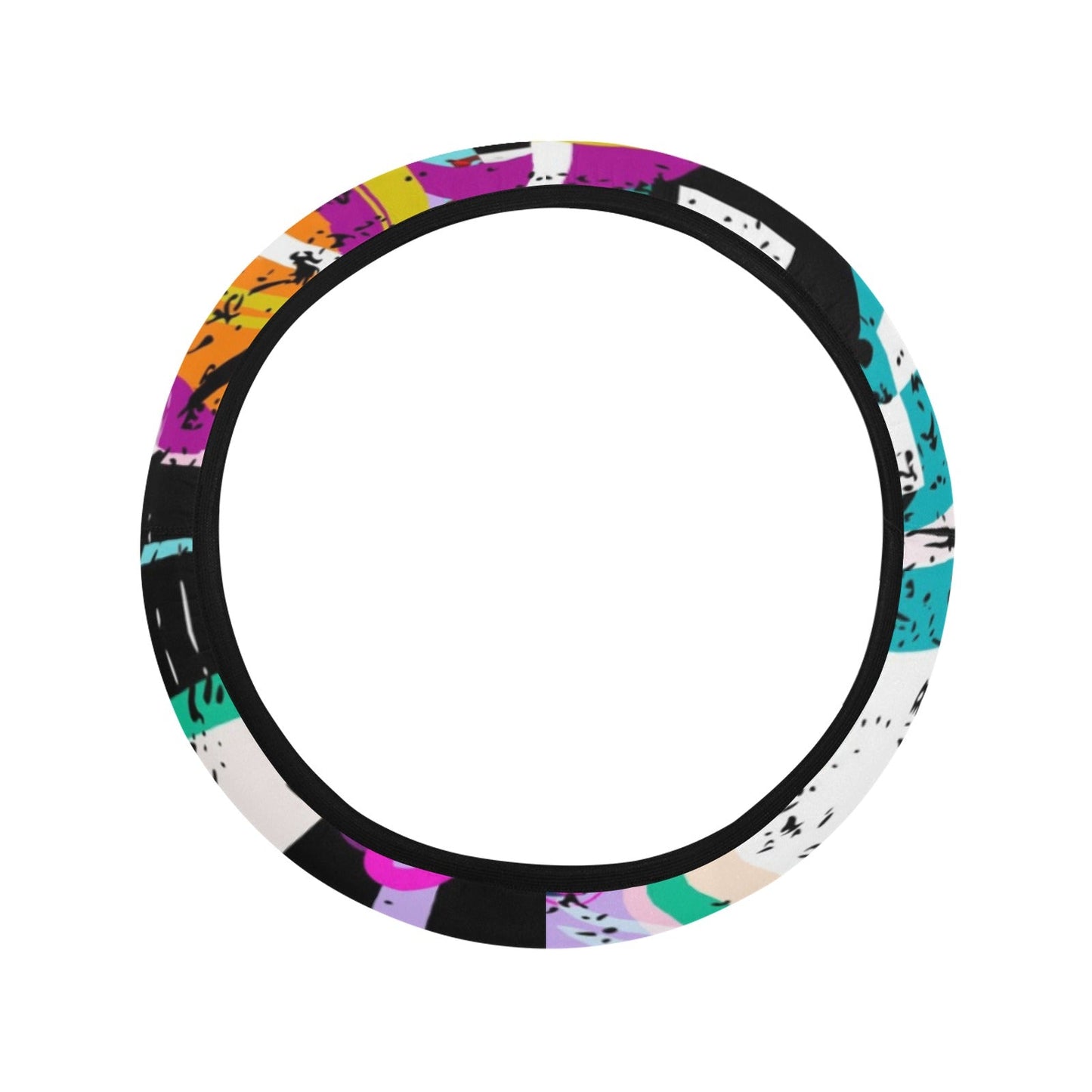 Colorful Floral Abstract Steering Wheel Cover
