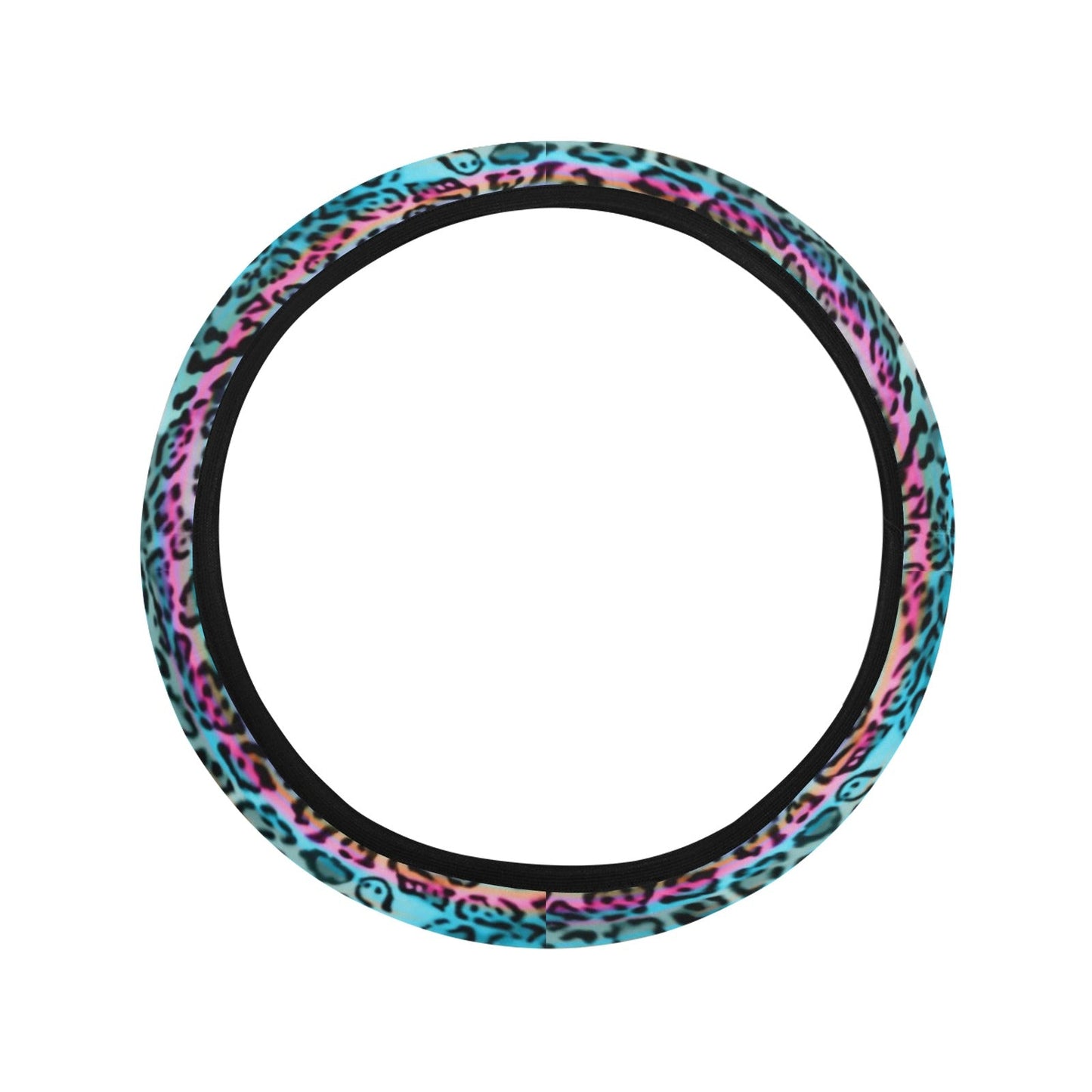 Colorful Leopard Print Steering Wheel Cover