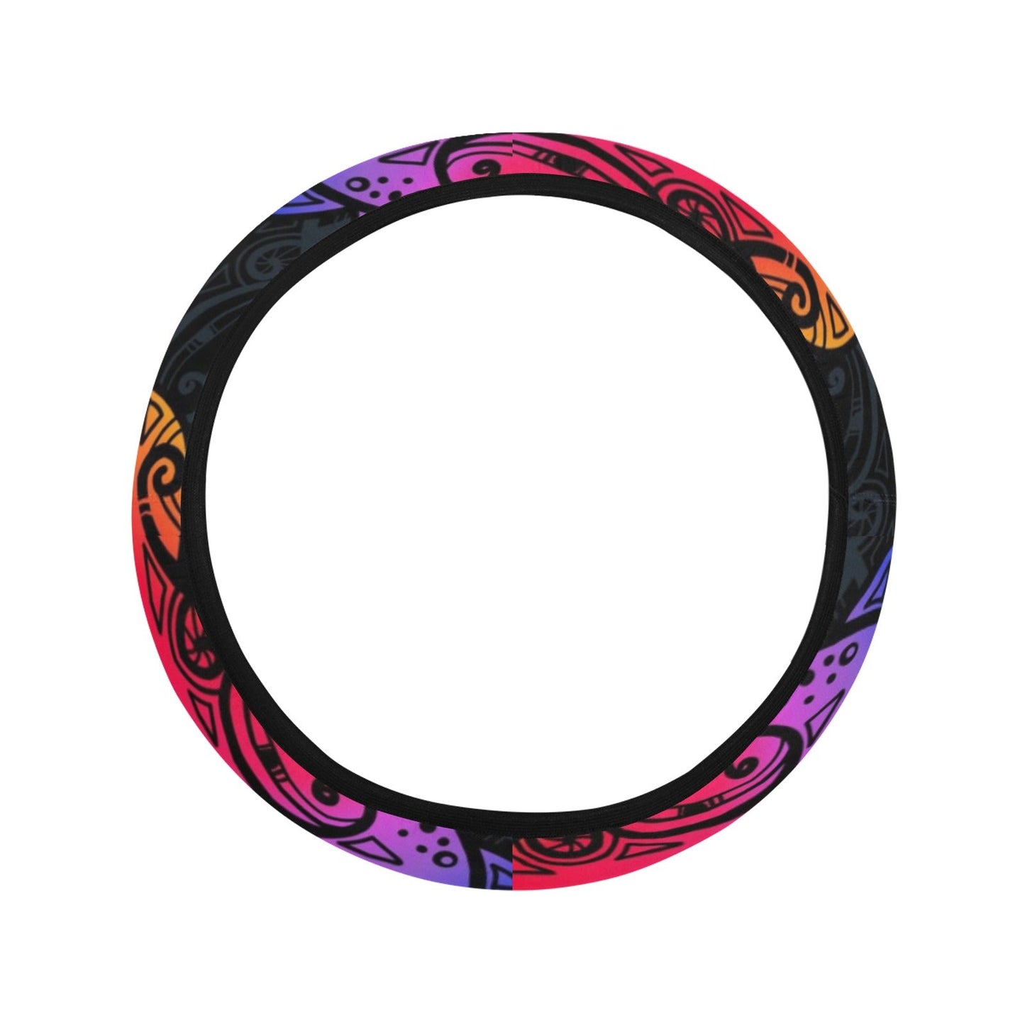 Colorful Tribal Maori Turtle Steering Wheel Cover