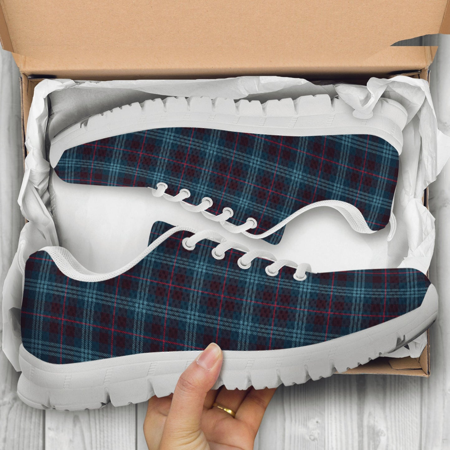 Blue Plaid Sneakers