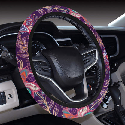 Red Persian Print Steering Wheel Cover