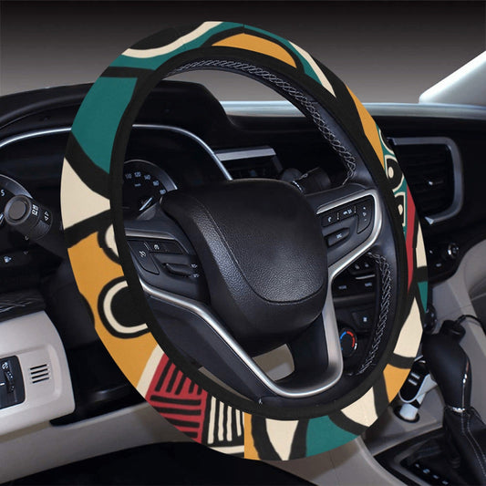 Brown Tribal Mandala Steering Wheel Cover