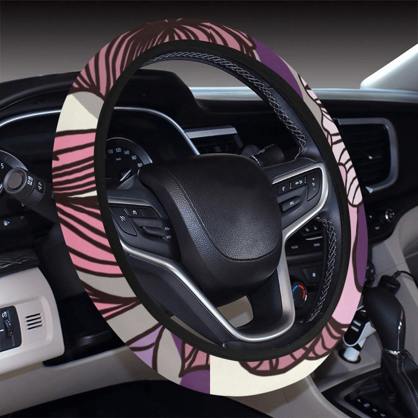 Colorful Floral Steering Wheel Cover