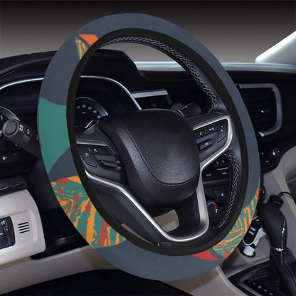 Orange Abstract Pattern Steering Wheel Cover