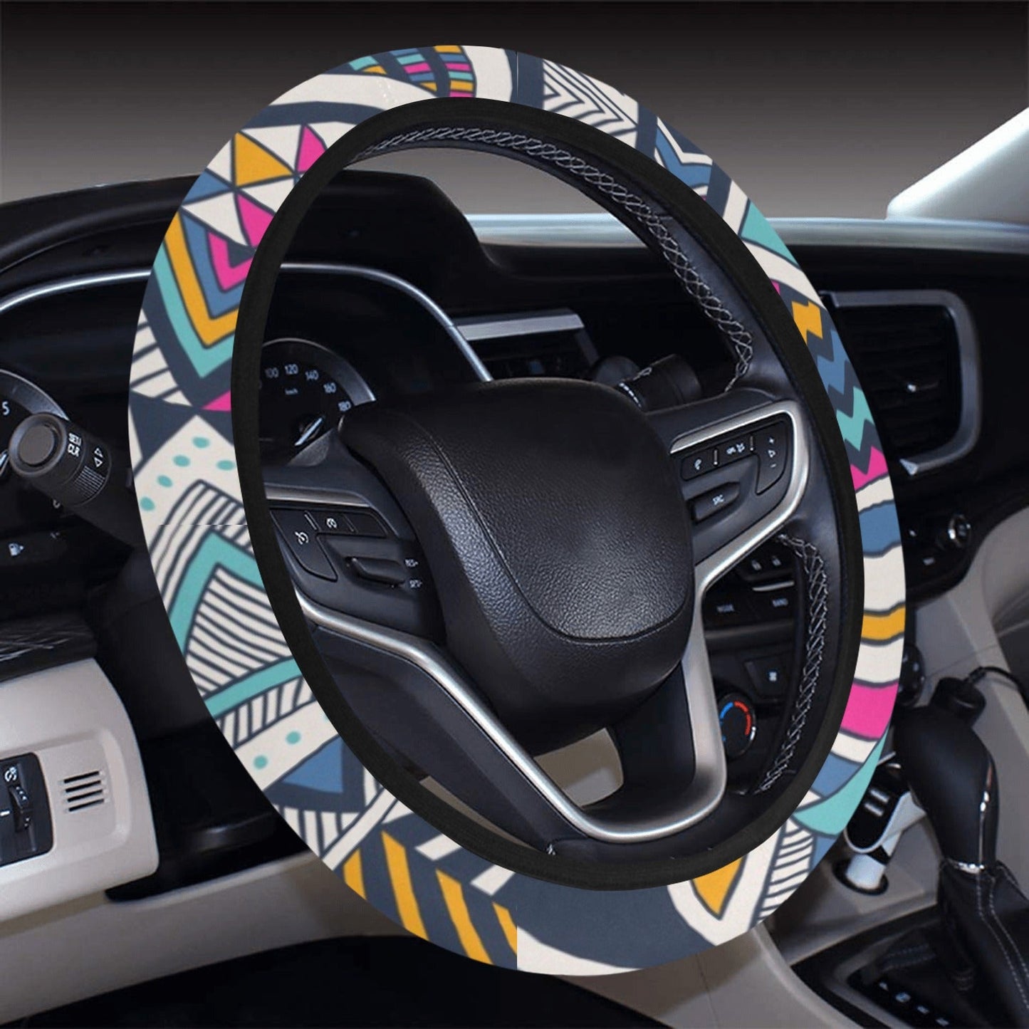 Colorful Tribal Steering Wheel Cover